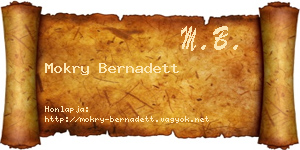 Mokry Bernadett névjegykártya